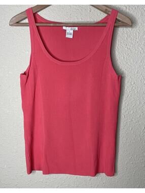 Vintage EVIE. Ribbed Tank Top Scoop Neck Women Size L Stretch Boho Y2K